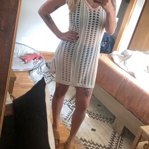 Amazon White and Blue Women's Swim Coverup